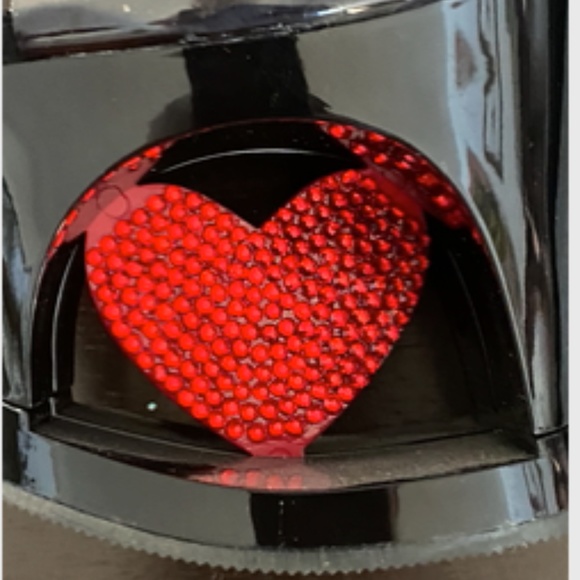 Pleasers Stilettos | MOON-708HRS | Black + Clear + Red Crystal Hearts | NWOT - Picture 8 of 16